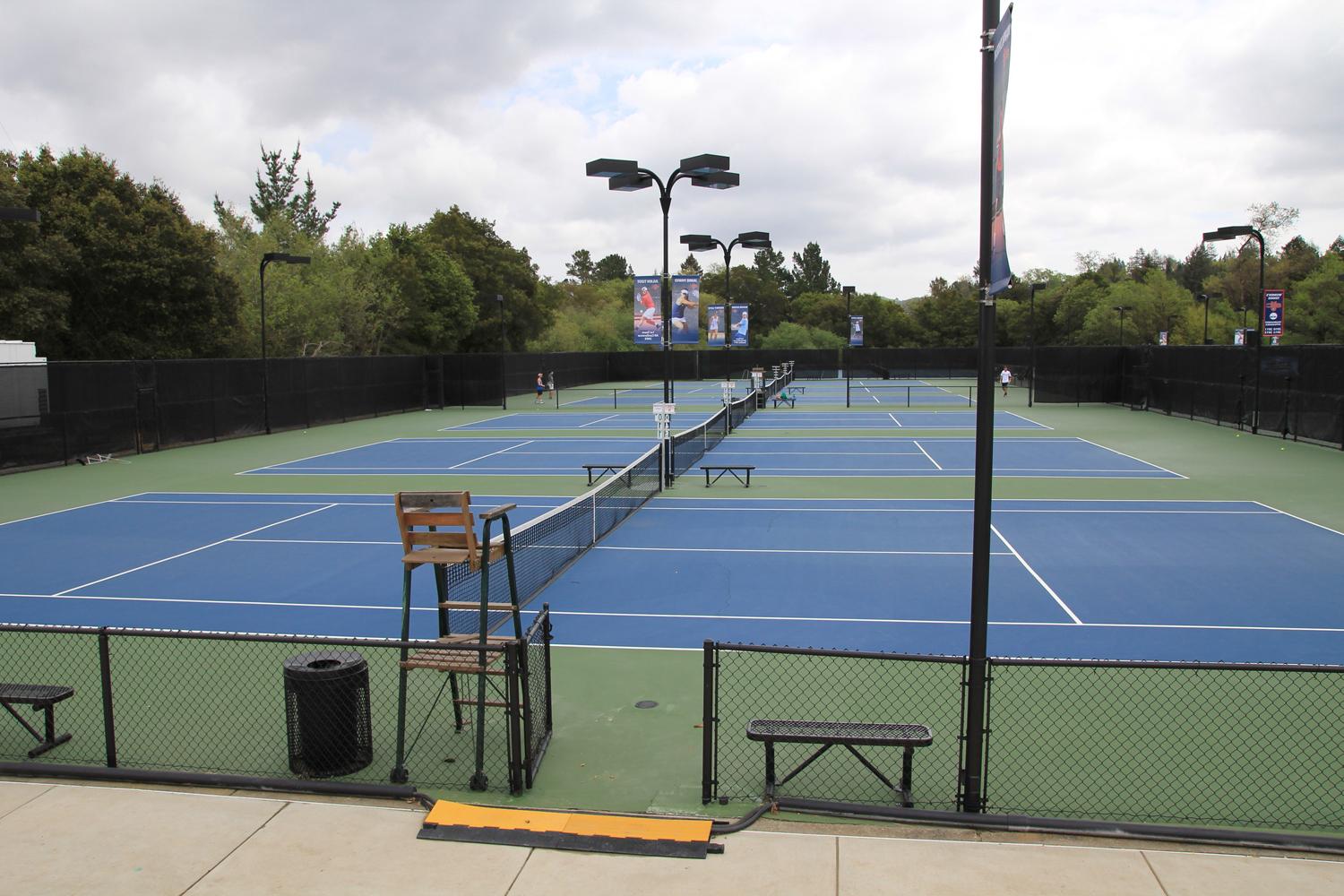 five outdoor tennis courts